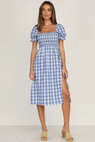 Gingham Dress Spring Retro Midi Dress