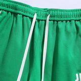 Men Shorts Summer Solid Color Letter Embroidered Slacks Shorts