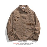 Men Jacket Spring Jacket Men Couple Striped Loose-Fitting Coat Top