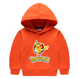 Children Pokemon Pikachu Hoodie Fleece Thickened Hooded Sweatshirt