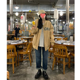 Vintage Letterman Jacket Autumn Cotton Baseball Uniform Sports Style with Letters Vintage Jacket Women's Preppy