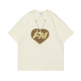 Men T-Shirt Summer Printed Necklace round Neck T-shirt Casual