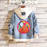 Comic Denim Jacket Anime Leisure Men's and Women's Coats Denim Jacket