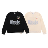 Rhude Hoodie Maychao Rhude Grand Prix Ear of Rice Printed Casual round Neck Sweater