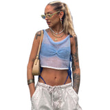 Music Festivals Rave Outfits Girls Tops Summer Women's round Neck Slim Fit