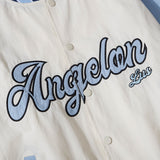 Baby Blue Varsity Jacket Multi-Color Coat Men's Retro Loose Casual Baseball Uniform