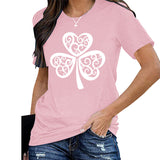 Saint Patrick's Day Clothing Leaf Printed Top T-shirt Women's Short Sleeve