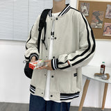 Corduroy Varsity Jacket Men's Spring and Autumn Corduroy Jacket Hooded Workwear Top Clothes Men's Clothing