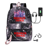 Stranger Things Hellfire Club Backpack Stranger Things Printed USB Backpack Student School Bag