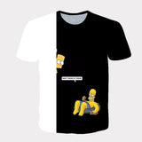 Homer Simpson Shirt Summer T-shirt Printed Loose Sports Short Sleeve