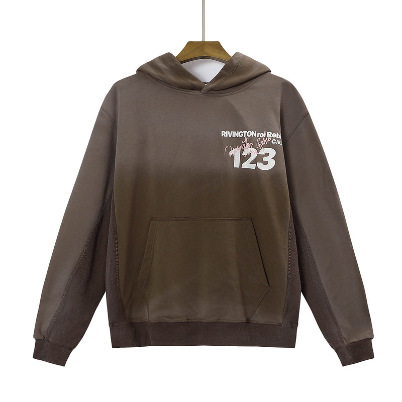 Rrr123 Hoodie Gradient Vintage Loose Hooded Sweater