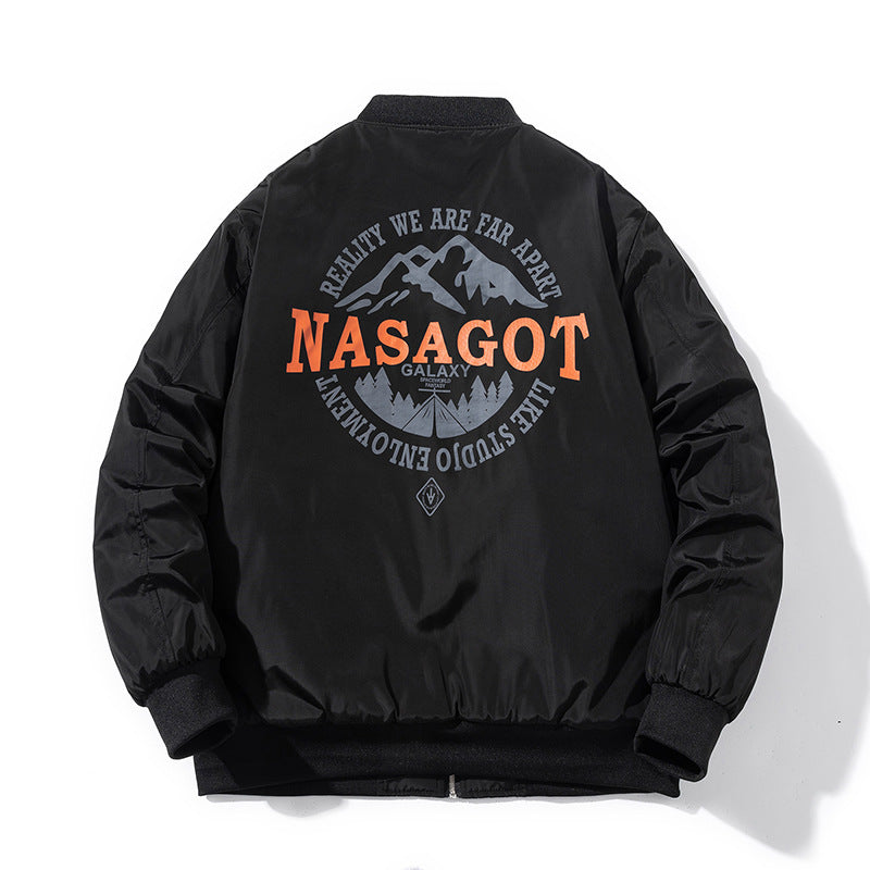 NASA Varsity Jacket Cotton Padded Thickened Jacket Men's Casual Baseball