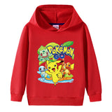 Children Pokemon Pikachu Hoodie Spring and Autumn Boys and Girls Cotton Hooded Sweater