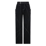 Julia Fox Low Rise Trousers Personality Design Loose Wide Leg