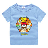 Children Pokemon Pikachu T Shirt Children Summer Clothing Short Sleeve T-shirt Male