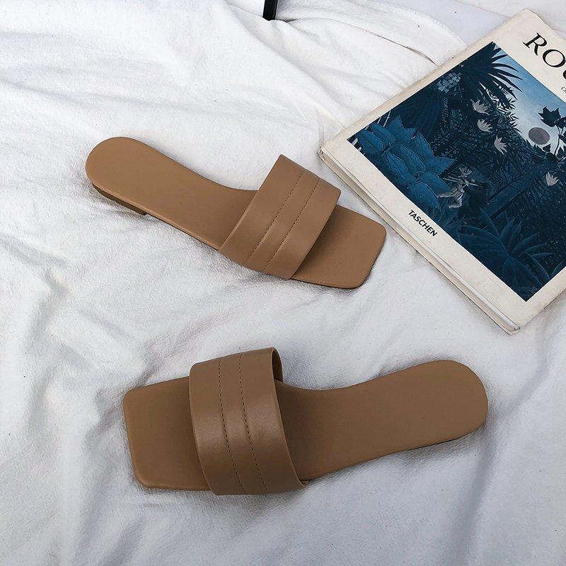 Women Open Toe Sandals Flats Summer Fashion Casual Flat Bottom Slippers