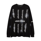 Mens Fall Outfits Autumn Portrait Graffiti Printing Long Sleeve T-shirt Men Oversize