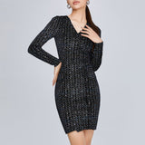 Women Spring Dress Stretch Velvet Skinny Hip Skirt Women's Black Dress