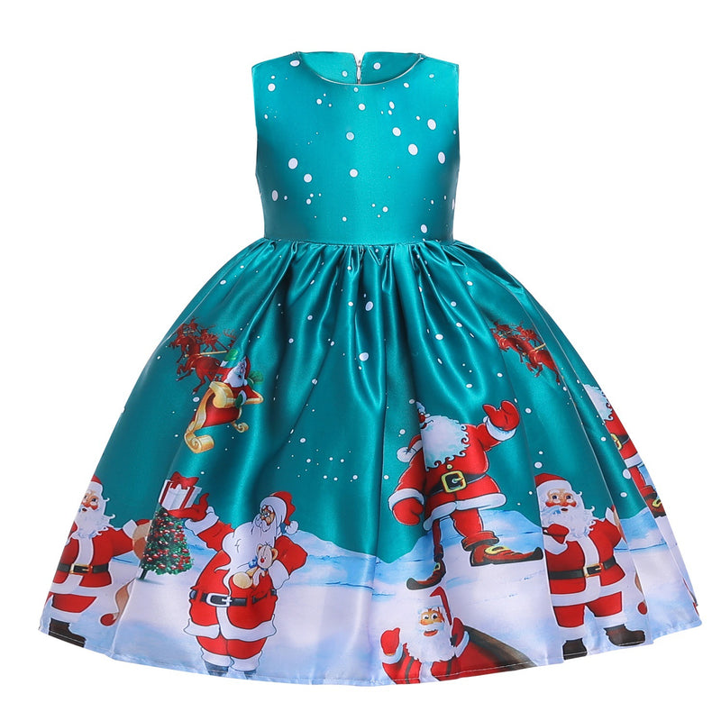 Toddler Girls Sequin Gown Dress Children's Christmas Clothing and Dress Performance Performance Skirt Princess Gown Dress