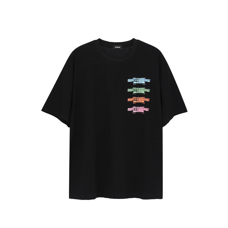 We11 Done T Shirts Color Logo Back Printing Men's and Women's Same Summer Casual