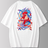 Zodiac Shirts Summer Cotton Short Sleeve T-shirt Men's Embroidered Chicken round Neck