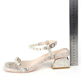 Nude Block Heels Summer High Heel Mid Heel Chunky Heel Sandals