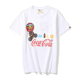 Shark Print T Shirt Summer Cartoon Anime Print Plus Size Loose Short Sleeve T-Shirt