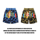 Shark Print Shorts Camouflage Shorts Men's and Women's Men's Beach Shorts Middle Pants