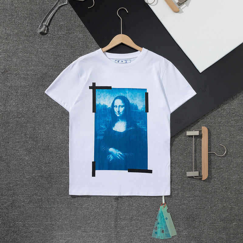 Mona Lisa T Shirt Oil Painting Printing for Men and Women Cotton Crew Neck Short Sleeves