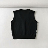 Women Fall Fall Diamond Cardigan Vest Single-Breasted Short Vest
