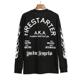 Palm Angels Sweatshirts Flame Skull Letter Long Sleeve T-shirt Men and Women Loose