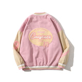 Baby Blue Varsity Jacket Baseball Jacket Men's and Women's Autumn Loose