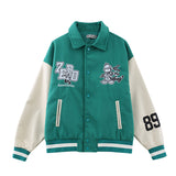 Mens Fall Outfits Retro Street Embroidered Baseball Uniform Coat Men's and Women's Loose Couple Jacket