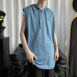 Men Sweatshirts Sleeveless T-shirt Men's Loose Short Sleeve
