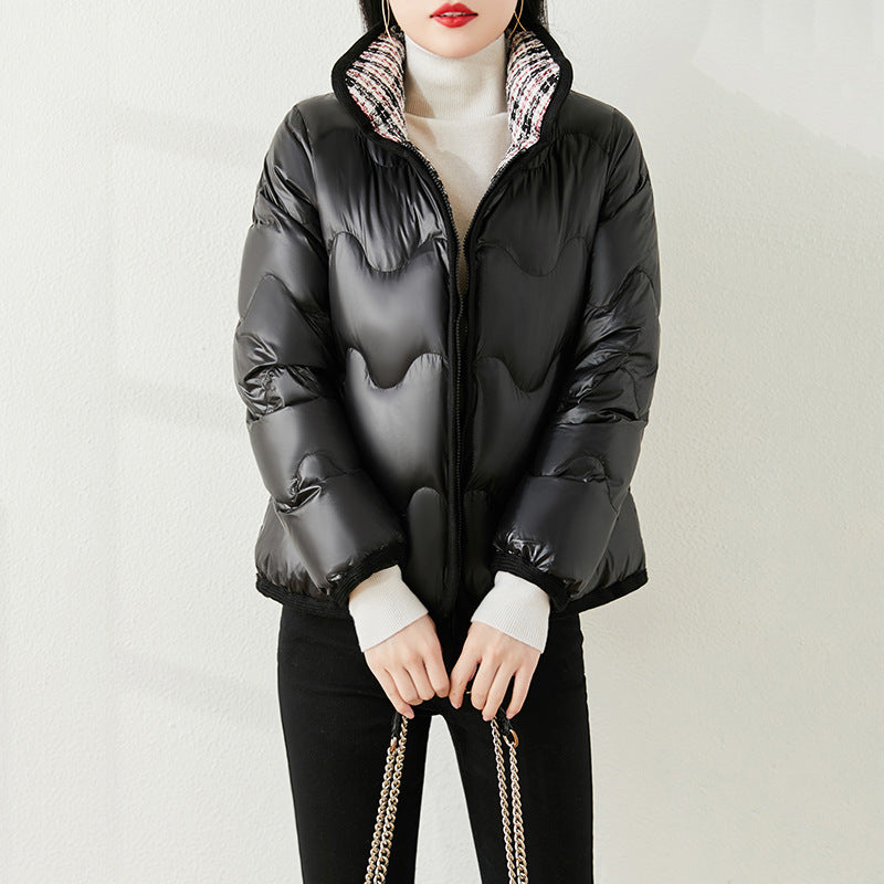 Women Winter Coats Puffer Jacket Down Coat White Duck Down Graceful Stand Collar Women's Short Autumn and Winter New