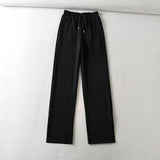 Women Fall Fall Four-Color Side Slit Pants Elastic Waist Sports Trousers