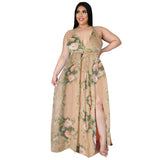 Nina Parker plus Size Dresses Floral Dress Backless