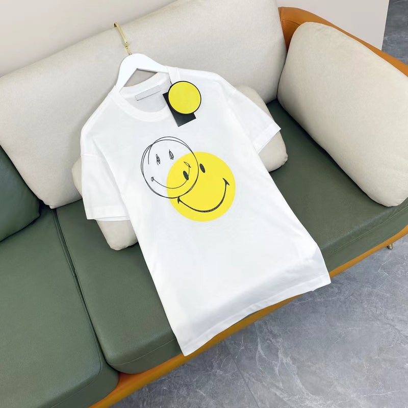 Smiley Face T Shirt Summer Loose Smiley Face Short Sleeve Casual Women's T-shirt