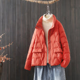 Women Winter Coats Puffer Jacket Down Coat Thin Lightweight Short Type Down Jacket Female Winter White Duck Down Warm Coat
