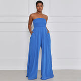 Wide Leg Summer Chiffon High Waist Jumpsuit Pants Women's Jumpsuit Summer Jumpsuit