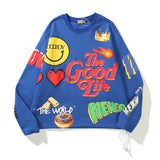 Cpfm Sweatshirt Printed Graffiti Loose round Neck Sweater