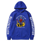 Stranger Things Hellfire Club Hoodie Print Pattern Hoodie Fleece-Lined