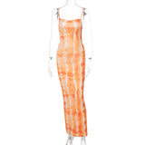 Nina Parker Graffiti Dress Slim-Fit Slim Backless Suspender Dress