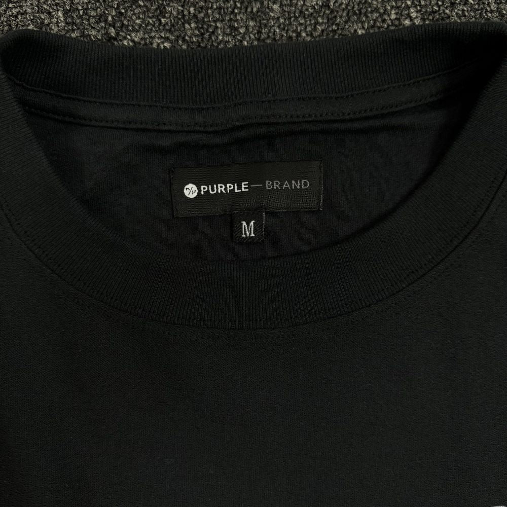 Purple Brand T Shirts Casual Short Sleeve Loose round Neck Graffiti Printing Black T-shirt