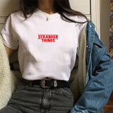 Stranger Things T Shirt Printed Polyester Crew Neck Women's T-shirt