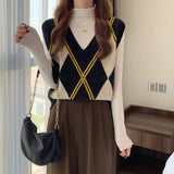 Preppy Aesthetic Sweater Spring and Autumn Knitted Sweater Vest