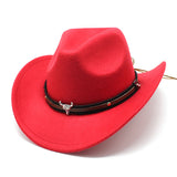 Cowboy Hats Autumn and Winter Woolen Fedora Hat Men Women's Dress Hat