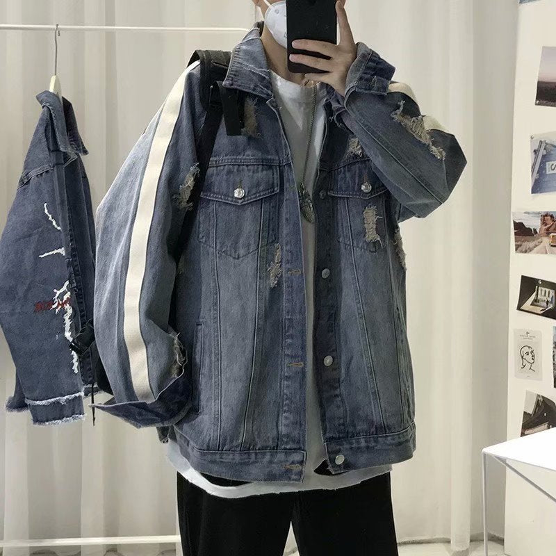 Men Denim Jacket Men's Denim Jacket Men's Autumn and Winter