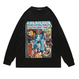 Mens Fall Outfits Vintage Printed Oversize Long Sleeve Bottoming Shirt Top T-shirt for Men