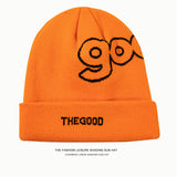 Toboggan Hat Autumn and Winter Woolen Hat Women's Letter Embroidery Beanie Hat